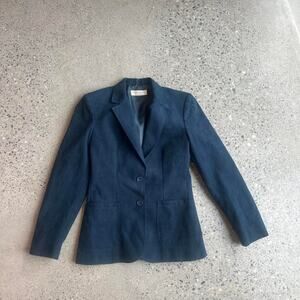 Vintage Adolph Schuman Lilli Ann Ultrasuede Navy Blazer Jacket